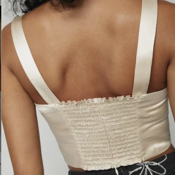 Reformation Sorrento Silk Top Ivory - Size 12 - Picture 3 of 5